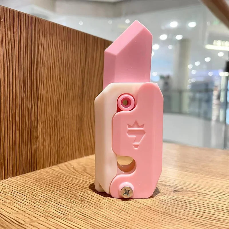 3D Printing Gravity Knife Toy Cub Jumping Small Radish Knife Fidget Toys Decompression Push Card Small Carrot Knife