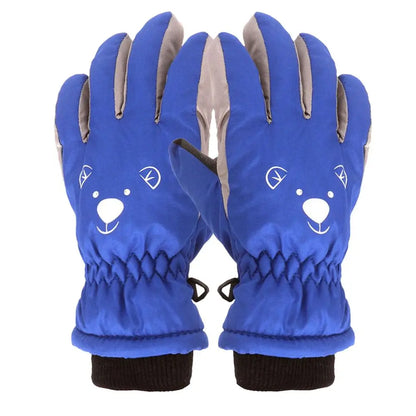 Winter Children Boys Girls Cute Cartoon Non-slip Thick Warm Sports Mittens Kids Ski Gloves Waterproof
