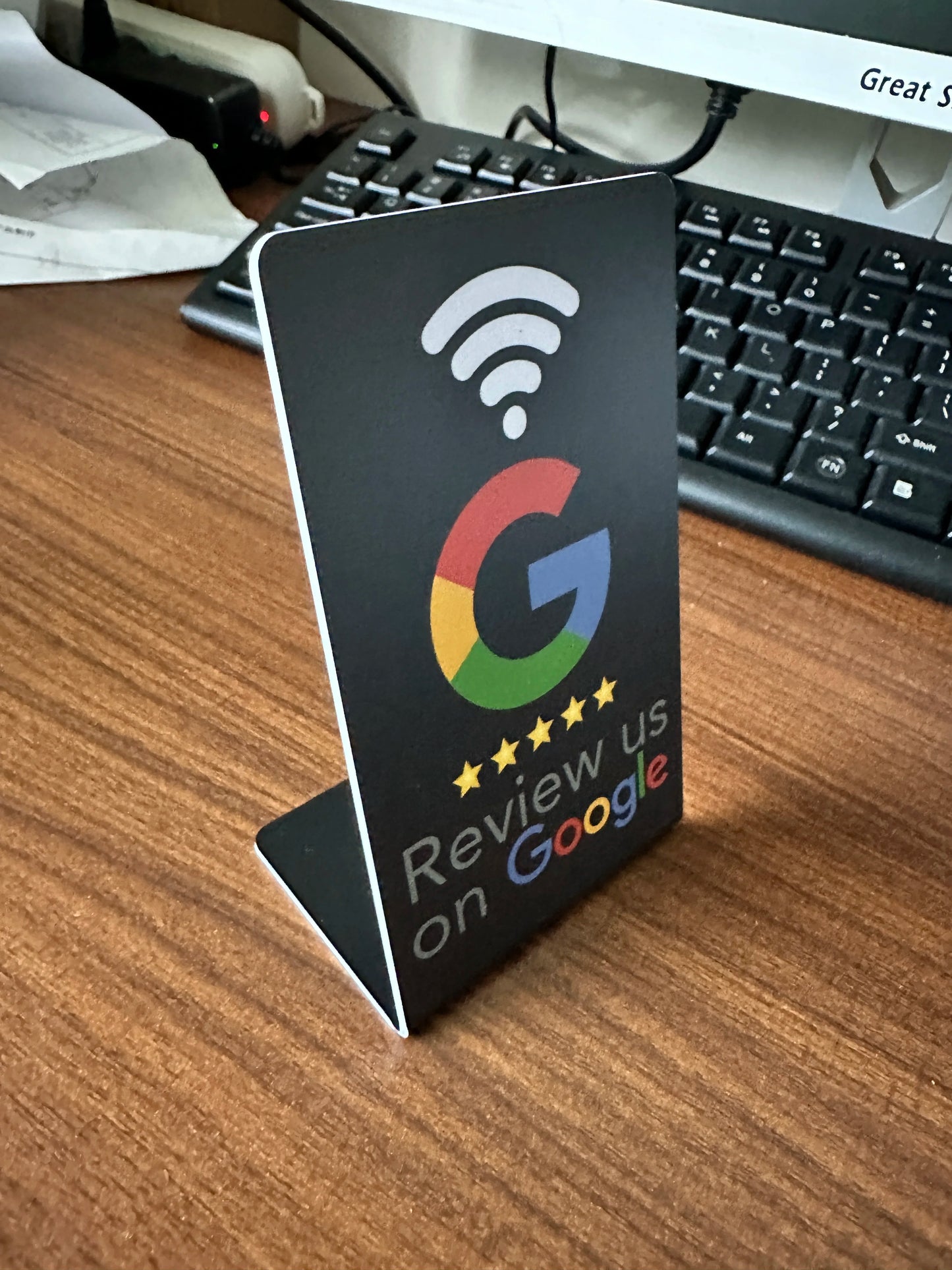 13.56Mhz programmable Google Review Card NFC station table Acrylic Stickers Waterproof NFC Stand Google Review Card