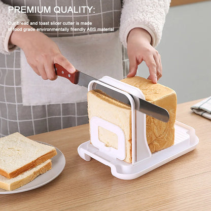 Toast Bread Slicer Stand Adjustable Plastic Bread Cutting Tools DIY Foldable Toast Loaf Slicing Machine Kitchen Bread Gadgets