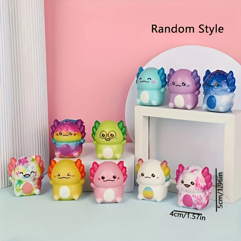 12/24PCS Kids Adult Mini Kawaii Newt Cute Stress Relief Squeeze Toys Random Slow Rising Toy Carnival Goodie Party Send Gift