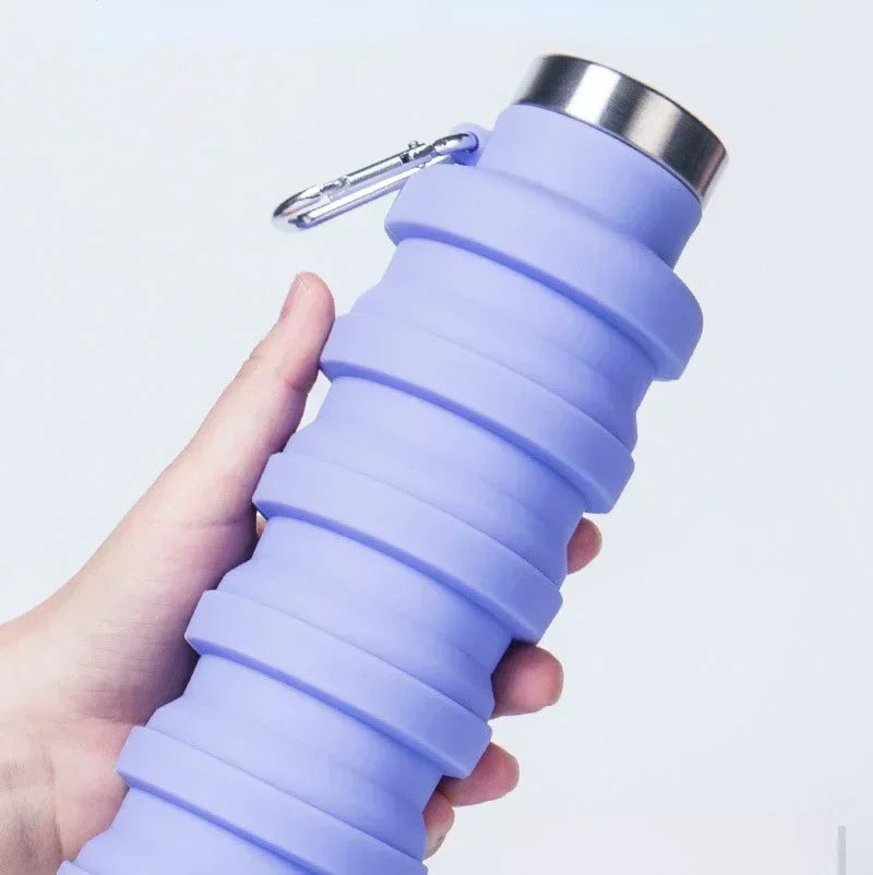 New Portable Silicone Water Bottle Retractable Folding Coffee Bottle Cups E Outdoor Travel Tools Collapsible Sport Bottles