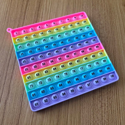 Interactive Math Learning Toy ，Silicone Number Counting Board 1-100, Sensory Fidget Game for Kids，Educational Classroom