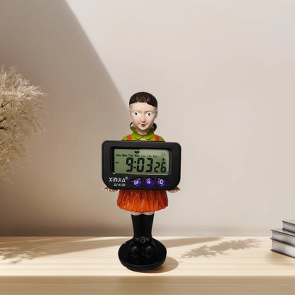 Korean Movie Resin Doll Game Accessories Digital Clock Desktop Decoration Bedroom Electronic Alarm Clock for TV Drama Fans