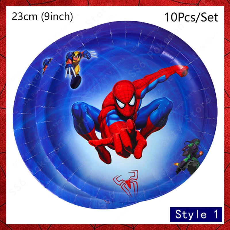 Spiderman Birthday Party Decorations Disposable Tableware Plate Cup Napkins Bags Spidey Party Birthday Decoration Supplies Set