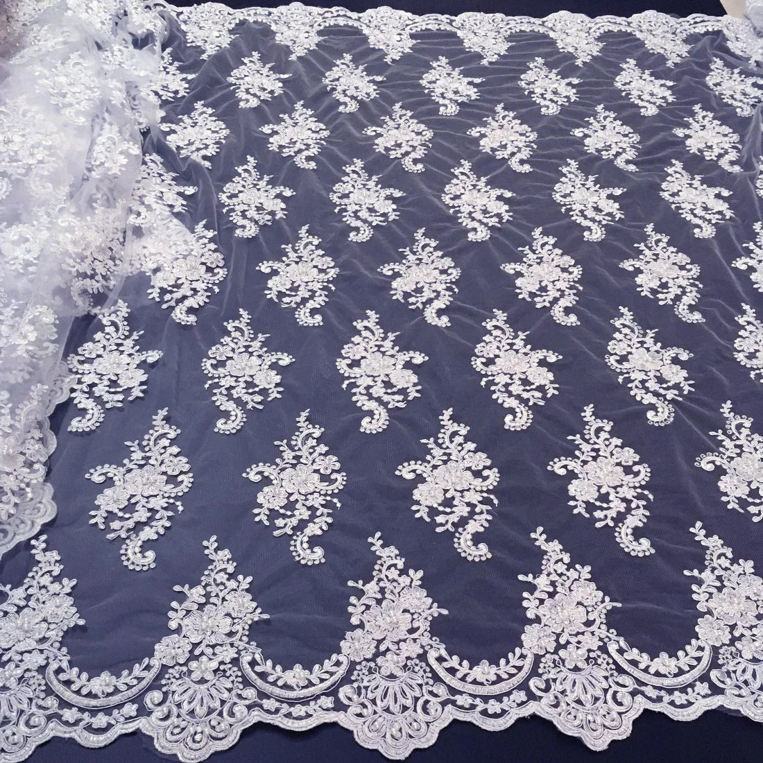 White African Lace Fabric 2025 Embroidered Nigerian Lace Fabric High Quality Cord lace French Tulle Fabric Wedding L-W006A