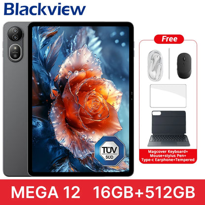 【World premiere】Blackview MEGA 12 Tablet 5G 12.2" 2.4K 120Hz Display Dimensity 7200 CPU IP69K Waterproof 50MP 10000mAh Pad PC