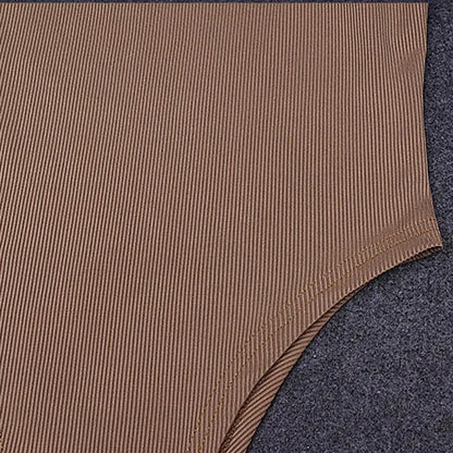 Sleeveless Knit Bodysuit - Sexy Off Shoulder Halter Top for Women