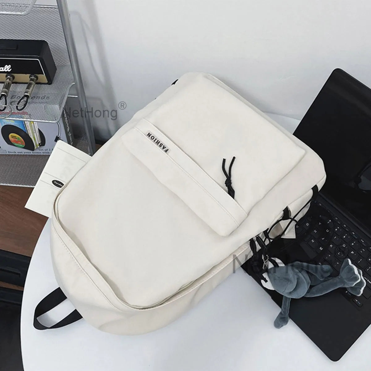 Retro Backpack School Rucksack for Laptop/Travel/Work Plain Bag Girls Boys uk~