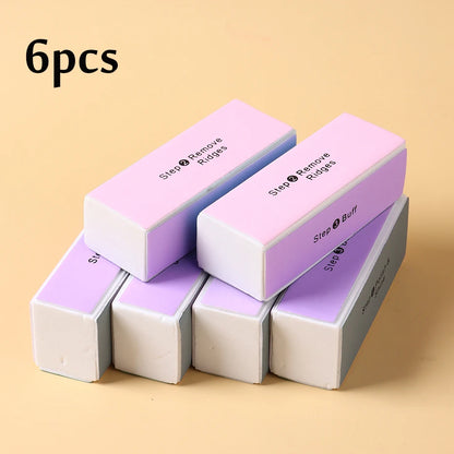 4 Sides Sponge Nail Buffers Colorful Sanding Buffing Block Grinding Polishing Nail File 4 Sided Professional Nail Manicure Tool