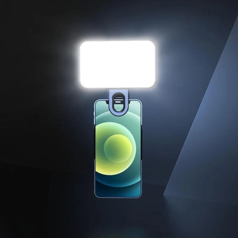 Pocket Selfie Light Mini LED Selfie Fill Light 3 Mode Adjustable Brightness Rechargeable Clip For iPhone Laptop Live Video Light