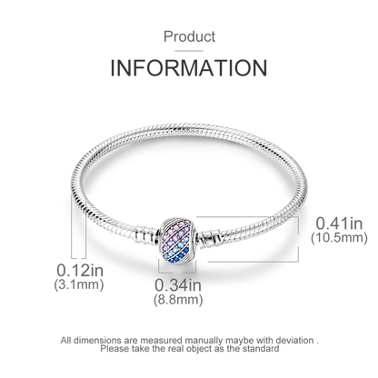 925 Sterling Silver Charm Bracelet - Leaf, Clover, Butterfly & Heart Design | 17-20cm Adjustable