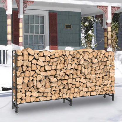 Heavy Duty Firewood Log Rack, Long Large Storage Holder, Wood Stackers, Garden Indoor, 91.6”