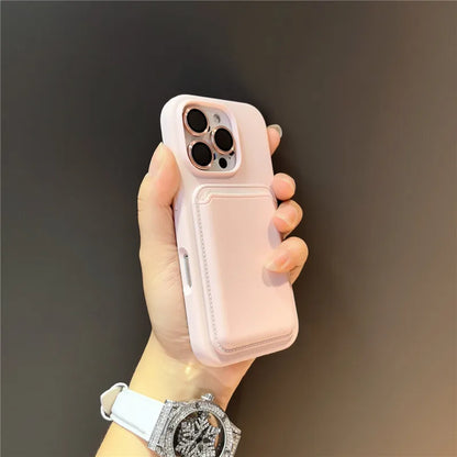 Luxury Magnetic Liquid Silicone Phone Case for IPhone 16 17 15 14 13 12 11 Pro Max with Magsafe Card Bag Wallet Shockproof Cover