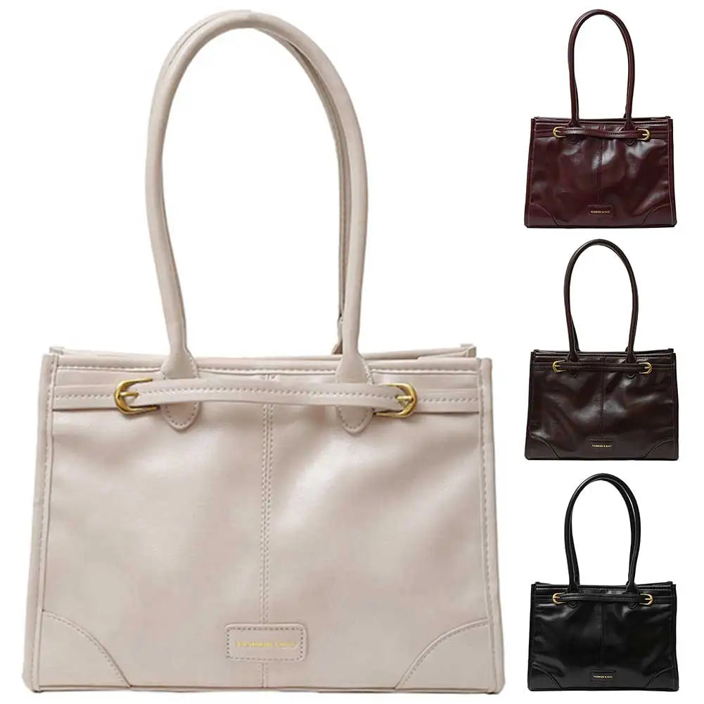 Luxury Handbag Designer Tote Bag for Women PU Leather Shoulder Bag Trendy Red Tote Bags Clutch Handbag for Work Commuter Bag