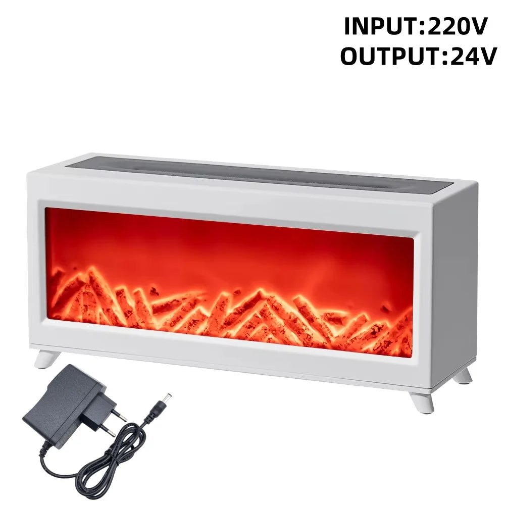 New Simulation Fireplace Flame air Humidifier Remote Control Colorful Night Light Desktop Home  Essential Oil Aroma Diffuser