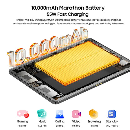 【World premiere】Blackview MEGA 12 Tablet 5G 12.2" 2.4K 120Hz Display Dimensity 7200 CPU IP69K Waterproof 50MP 10000mAh Pad PC