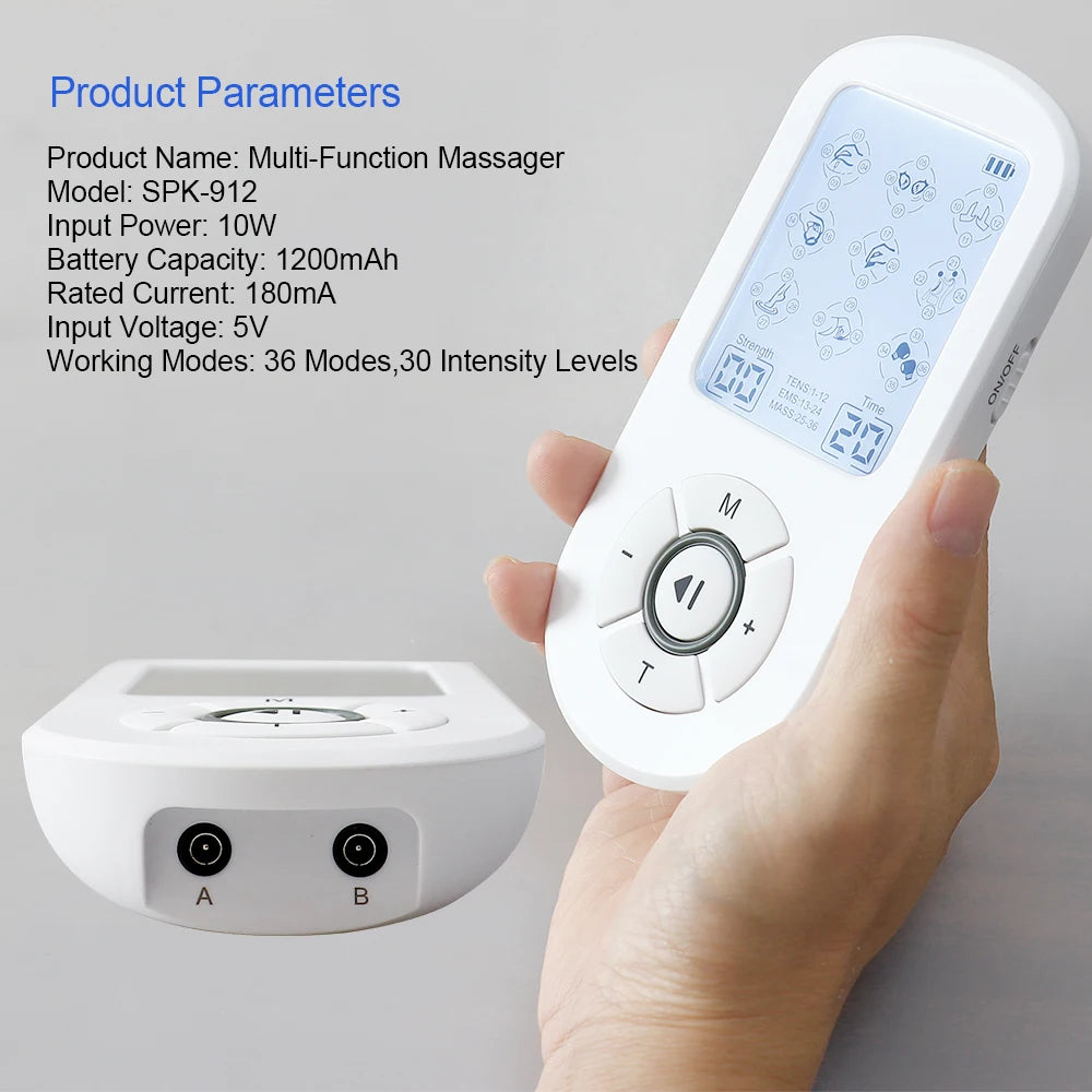 12 Modes Low Frequency Therapy Device TENS Machine EMS Muscle Stimulator Electronic Pulse Massager Myostimulation Apparatus