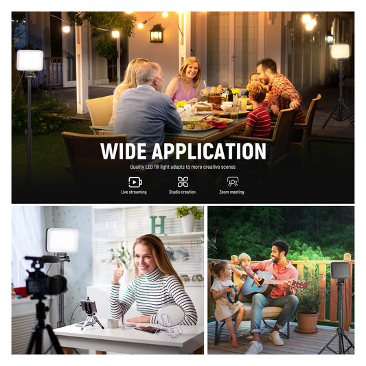 New NEEWER BASICS LED Video Light Panel Lighting Kit, Bi Color Dimmable Portable Studio Lights with Tripod Stand & Filters