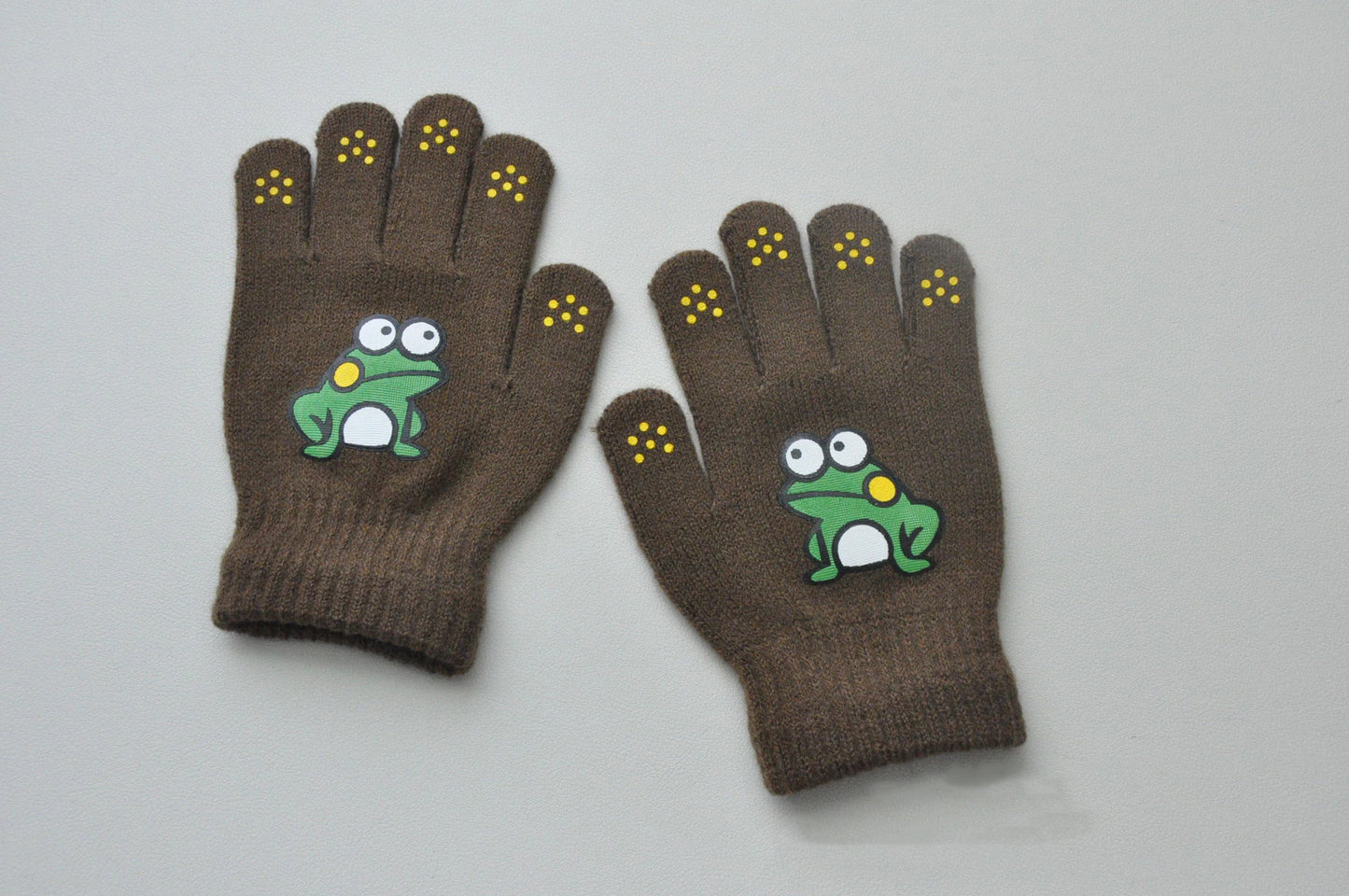 Children Knitted Warm Gloves For 5-12Y Baby Students Winter New Insect Full Finger Mittens Outdoor Cycling Skiing Gloves