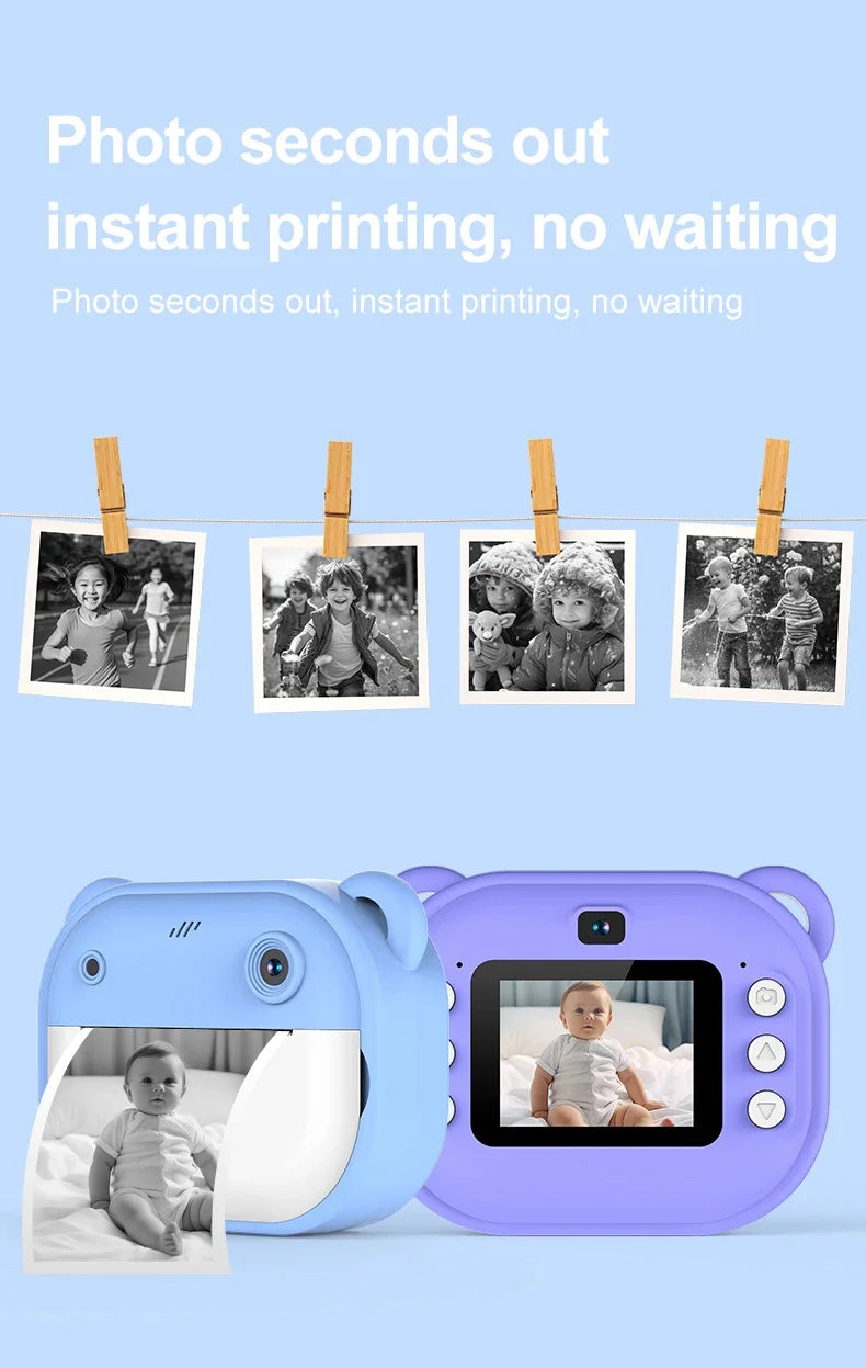 Children Digital Camera Instant Print Toys Thermal Print Camera Instant Photo Printing Camera With Video Function Kids Gifts