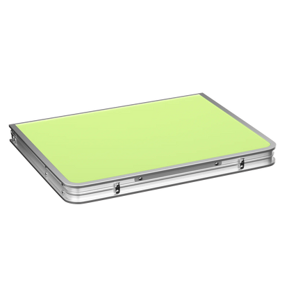 Mini Folding Picnic Table with Carry Handle, Aluminum Frame, Laptop Table for Sofa Bed Couch Floor, 60x40x24cm, Green/White