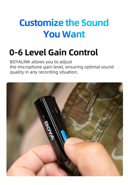 BOYA BOYALINK Wireless Lavalier Lapel Microphone for iPhone Android DSLR Camera Youtube Live Streaming Audio Recording Interview