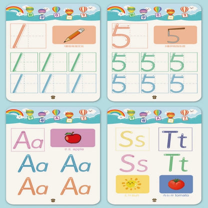 Children Magical Tracing Workbook Montessori Learning Educational Writing Toys Reusable Pen Control Training Copybook for Kids