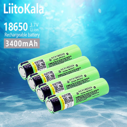 LiitoKala Original NCR18650B 34B 3,7V 18650 3400mAh wiederaufladbarer Lithium-Akku für Taschenlampen