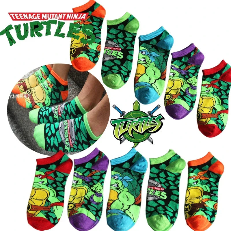 Teenage Mutant Ninja Turtles TMNT Socks Cartoon Women Men Anime Cute Socks Short Cotton Blends Low Cut Ankle Boat Socks Summer