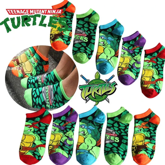 Teenage Mutant Ninja Turtles TMNT Socks Cartoon Women Men Anime Cute Socks Short Cotton Blends Low Cut Ankle Boat Socks Summer
