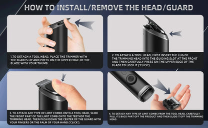 Sejoy Electric Hair Clippers Nose Hair Trimmer For Man Ears Cordless Men's Beard Trimmer Kit 8 in 1