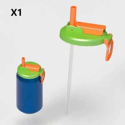 1pc Travel Soda Lid With Straw Reusable Silicone Lid for Standard Beverage Cans for Picnic Portable Juice Bear Straw Cap