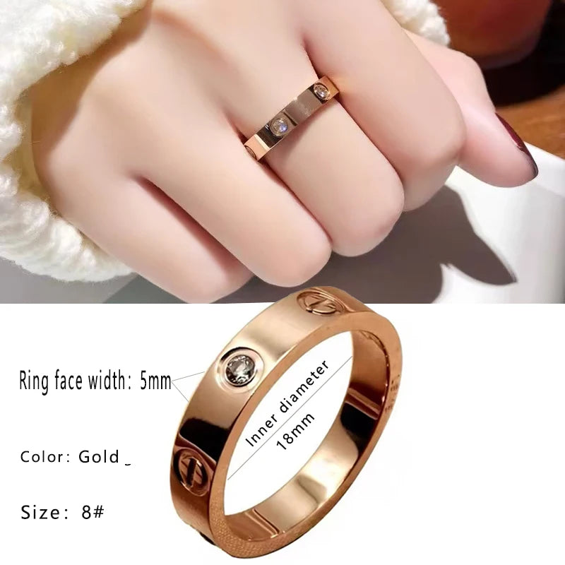 Classic Design Stainless Steel Rose Gold Color Smooth Metal Bracelet for Women's Non Fading Jewelry Trendy Explosive Accessories