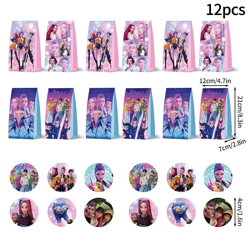 Kpop Demon Hunter Birthday Keychains Kpop Demon Hunter Party Favors Keyring Huntrix Fans Concert Hanging Pendant Party Supplies