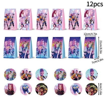 Kpop Demon Hunter Birthday Keychains Kpop Demon Hunter Party Favors Keyring Huntrix Fans Concert Hanging Pendant Party Supplies