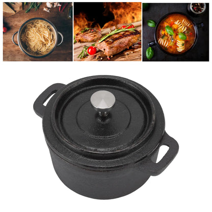 Cast Iron Pot Dutch Oven with Lid Double Traditional Thickened Cooker with Handle for Slow Cooking Barbecue Pasta Kitchen Tool