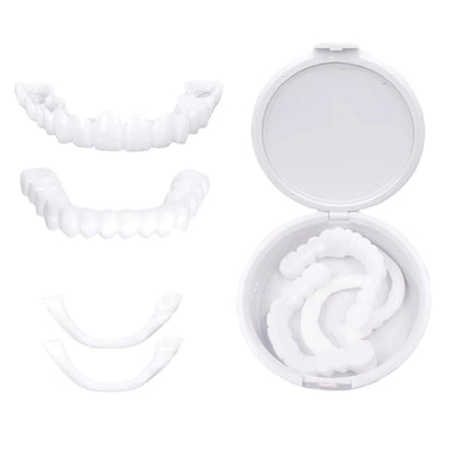 2 Pairs Regain Confident Smile Smile Whitening Teeth Snap Cap Denture Care Comfort Upper and Lower Jaw Denture for Men and Women