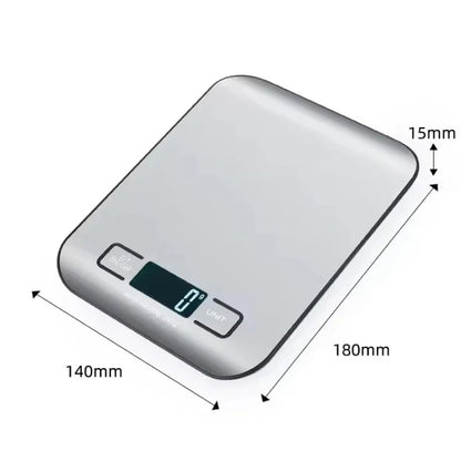 Digital Kitchen Scale 5kg/0.1g - Precision Food Scale with LED Display | Stainless Steel Weighing Scale for Cooking, Baking & Meal Prep