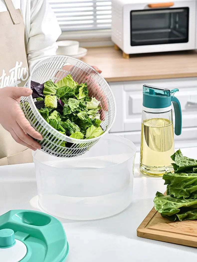 Vegetables Salad Spinner Lettuce Leaf Vegetable Dehydrator Greens Washer Dryer Drainer Crisper Strainer For Washing Drying Leafy