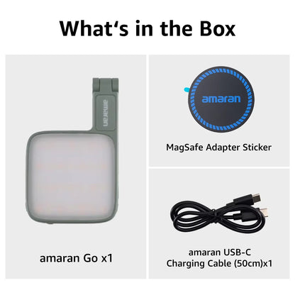 amaran Go Magnetic Phone Selfie Light Rechargeable Portable Light with Mirror for Selfie Makeup Video Conference TikTok Youtube