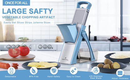 Kitchen Accessories Mandoline Slicer, ONCE FOR ALL. Vegetable Slice, Food Chopper, Cutter, Dicer Fruit, French Fry, Julinner