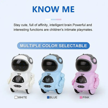Pocket Emo Robot Talking Interactive Dialogue Voice Recognition Record Singing Dancing Telling Story Mini Robot Toy
