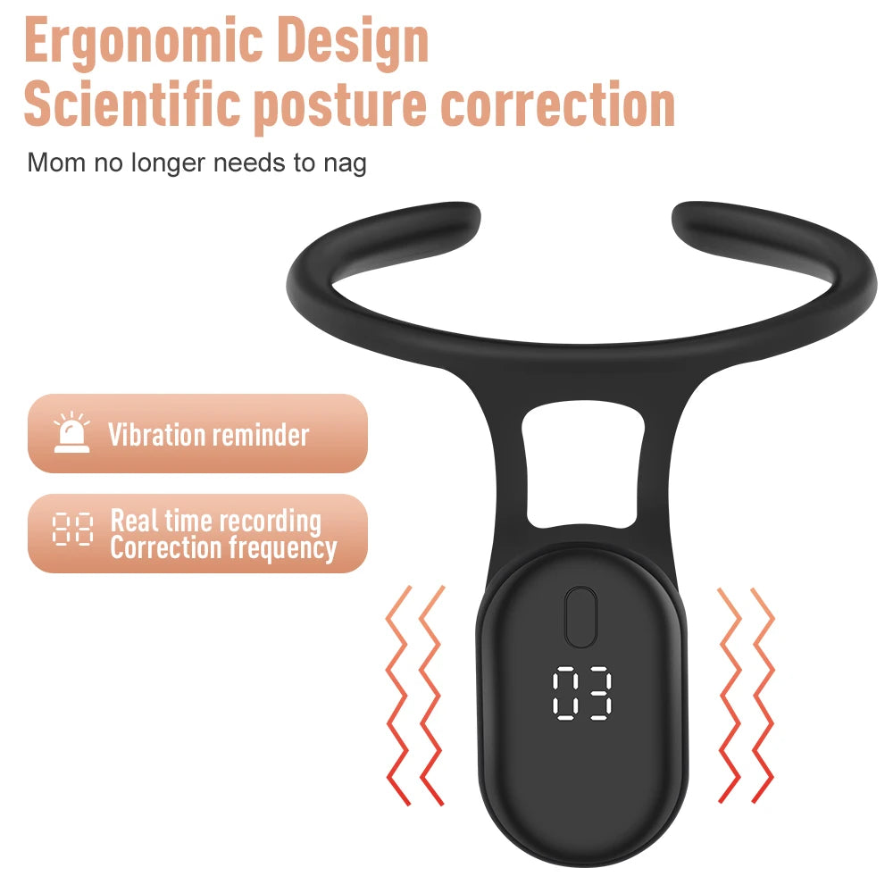 Smart Posture Trainer Back Straightener with Vibration Reminder for Adults Kids Real-Time Monitoring Wearable Sensor