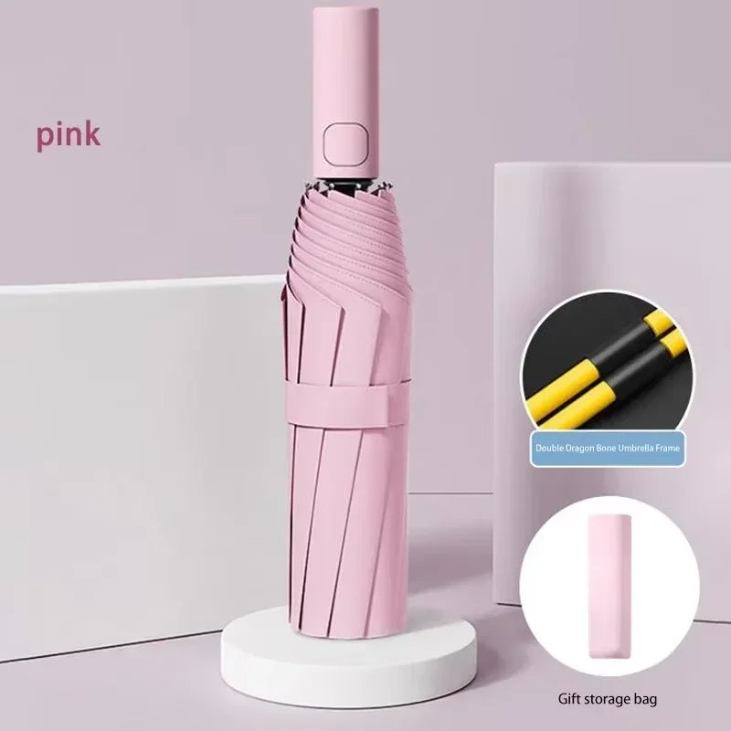 Fully Automatic Folding Umbrella 24 Bone Double Bone SPF 50 UV Protection Rain Resistance Strong Wind Resitance Umbrella