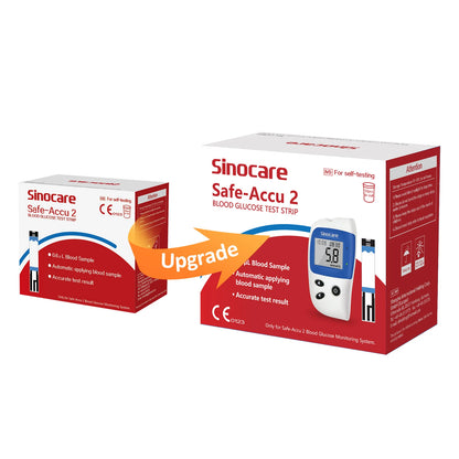 (for safe accu2) 50/100/200/300/400pcs Sinocare Blood Glucose Test Strips and Lancets for Diabetes Tester Blood Sugar Meter