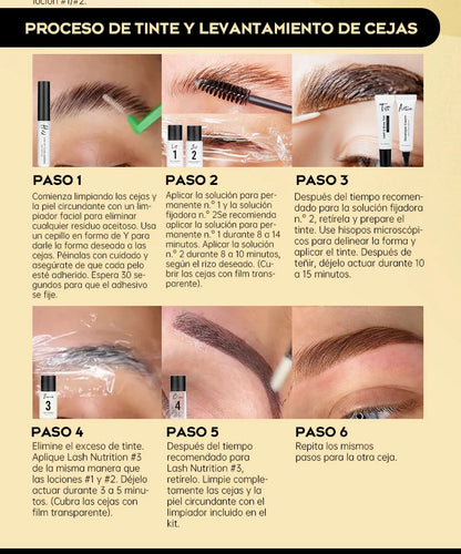 Gollee Lash and Brow Tinting Kit Classic Black Natural Eyelash Lifting Perm Treatment Makeup Set 4-6 Weeks For Lash Curler Perm