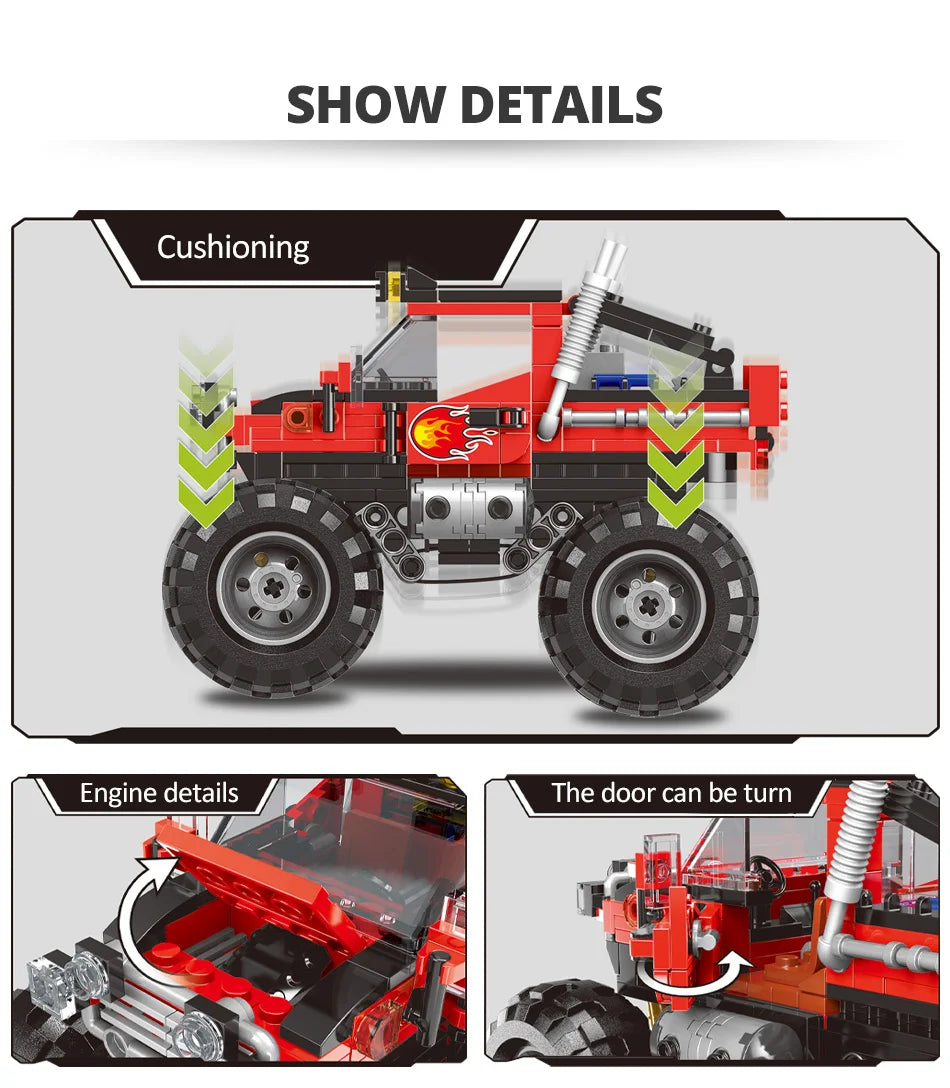 ZKZC Technical Off-road Racing Vehicle Truck Car Model Building Blocks City Monster Trucks Bricks Toys For Children Gift