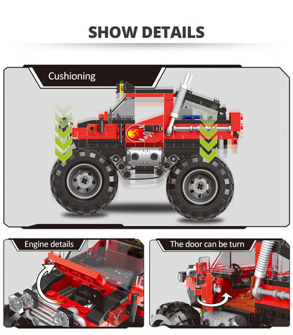 ZKZC Technical Off-road Racing Vehicle Truck Car Model Building Blocks City Monster Trucks Bricks Toys For Children Gift