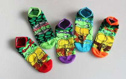 Teenage Mutant Ninja Turtles TMNT Socks Cartoon Women Men Anime Cute Socks Short Cotton Blends Low Cut Ankle Boat Socks Summer